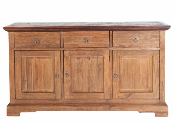 Massivholz Sideboard Natur 148x84x44cm recyceltes Teak