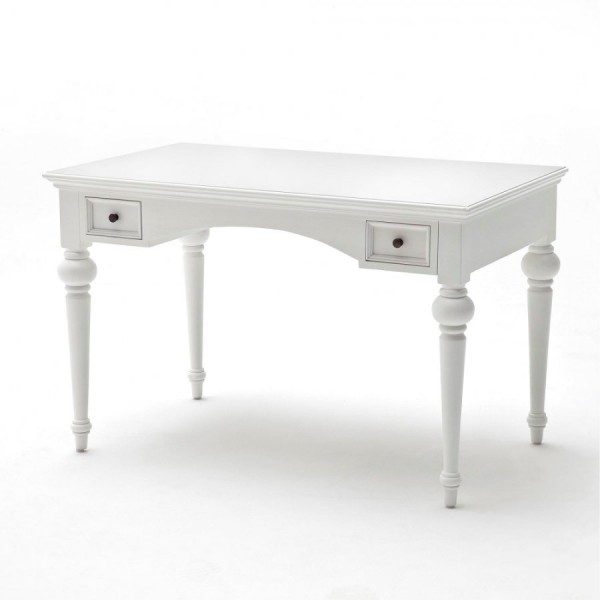 Schreibtisch Weiß 120x76x70cm Mahagoni Massiv