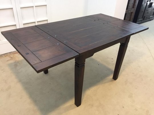 Kolonial Esstisch Akazienholz mit Ansteckplatten 90x90cm