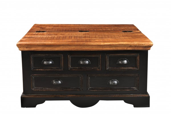 Kolonialmöbel Couchtischtruhe 90x47x90cm Massivholz