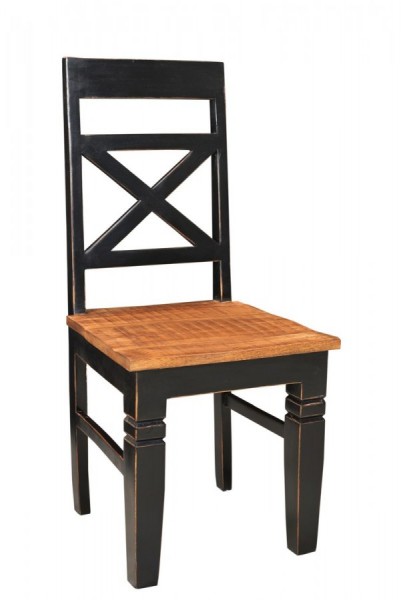 4x Stuhl 45x100x45cm Massiv Mango schwarz