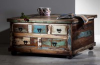 Vintage Möbel Couchtisch Truhe  90x47x90cm
