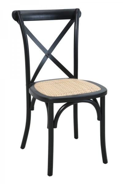 2er-Set Stuhl 48x89x52cm Rattan Hevea natur schwarz