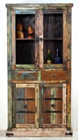 Vintage Vitrine 90x180x40cm Massiv