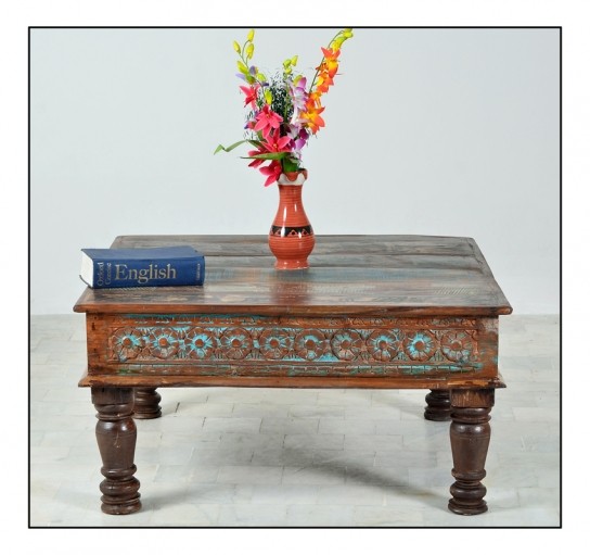 Vintage Möbel Couchtisch 90x45x90cm Massiv