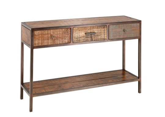 Konsole Tisch PRIYA Altholz 120x78x35cm Massiv