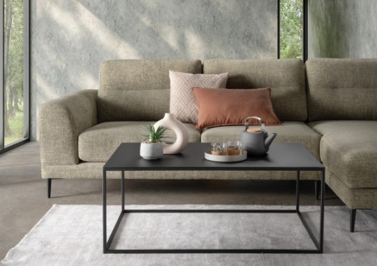 Couchtisch MATTEO 100x40x60cm Metall schwarz pulverbeschichtet