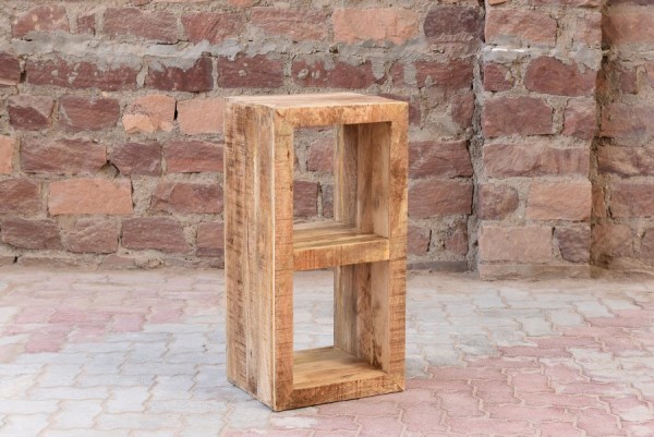 Massivholz Möbel Cube Regal Mangoholz 45x90x35cm