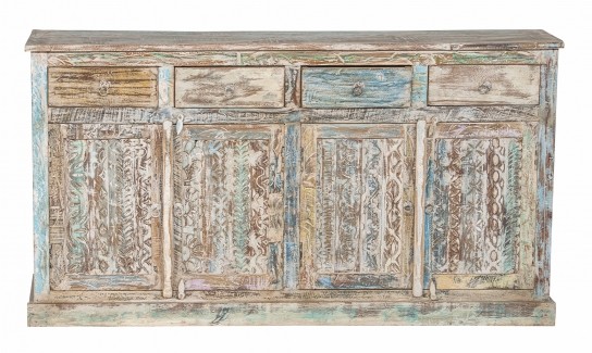 Shabby Chic Möbel Sideboard weiß 170x90x40cm