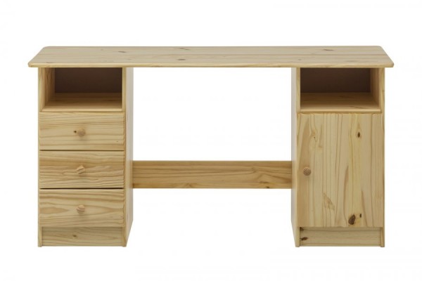 Schreibtisch 144x73x54cm Kiefer massiv natur lackiert skandinavisches Design